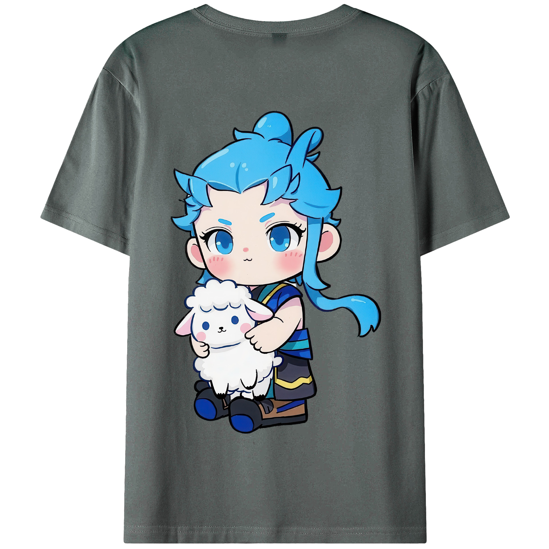 （画像用） Ne Zha 2 ナタ 魔童の大暴れ 綿100％半袖Tシャツ（背面プリント）